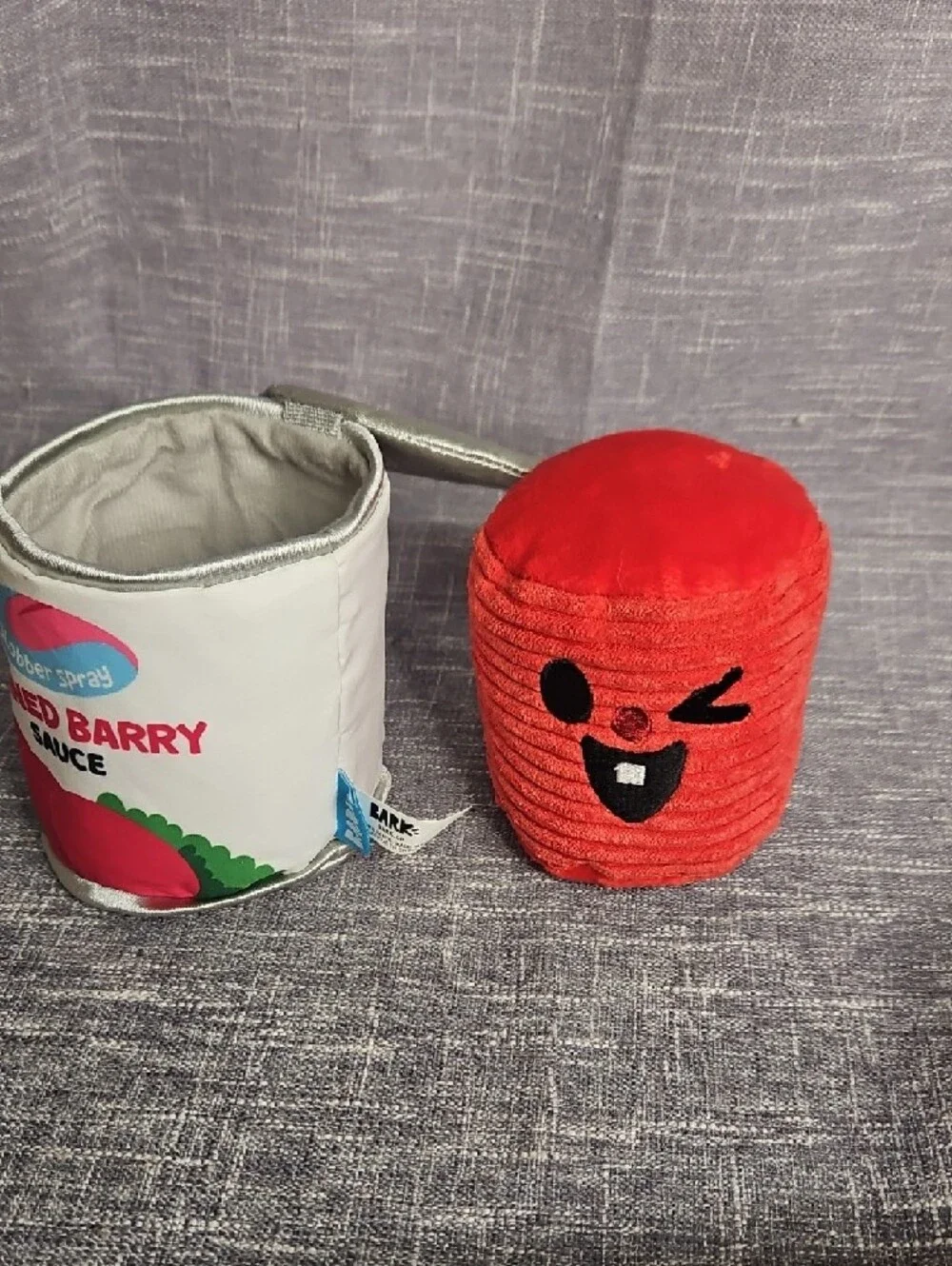 BARK Canned Barry Sauce Plush Dog Toy